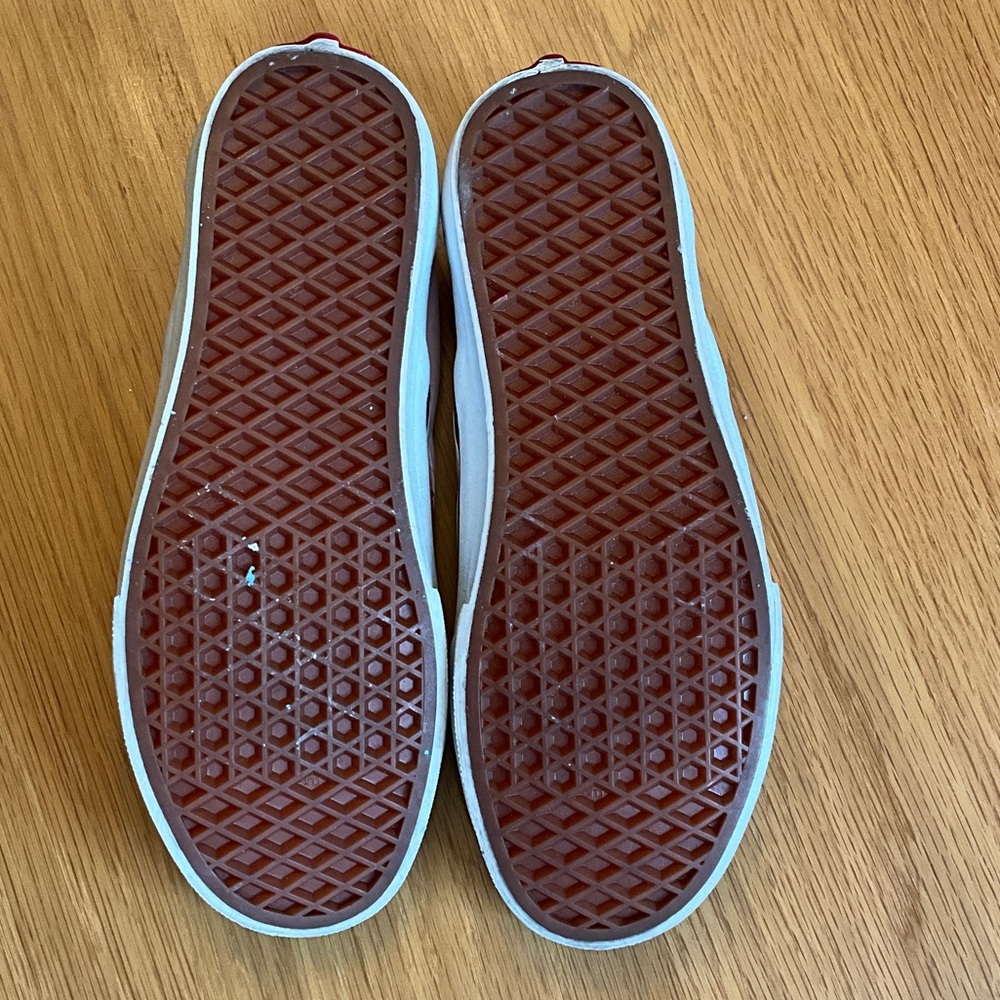 Vans Teal and Pink Flame Slip-Ons, custom hand painted - Picture 4 of 6